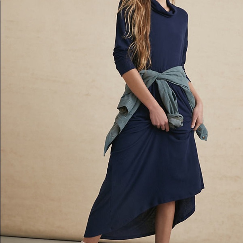 Alissa maxi dress Anthropologie navy blue